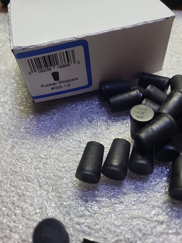 30 Pieces (Same Size) Very Small Solid Rubber Stoppers - Size # 000 1/2