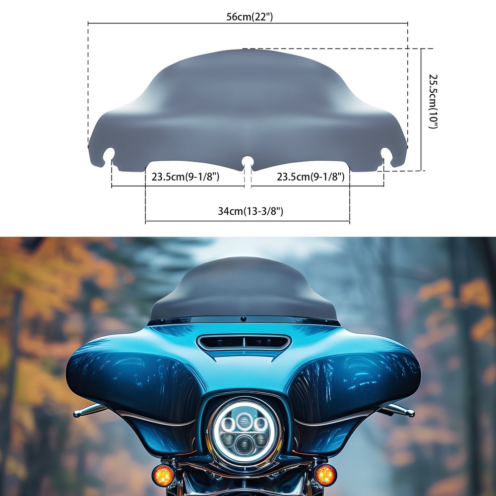 9" Wave Windshield Windscreen For Harley Electra Glide Ultra Classic 2014-2019