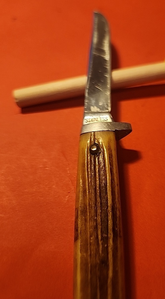 Vintage Queen fixed 3in Blade Bone handle/sheath