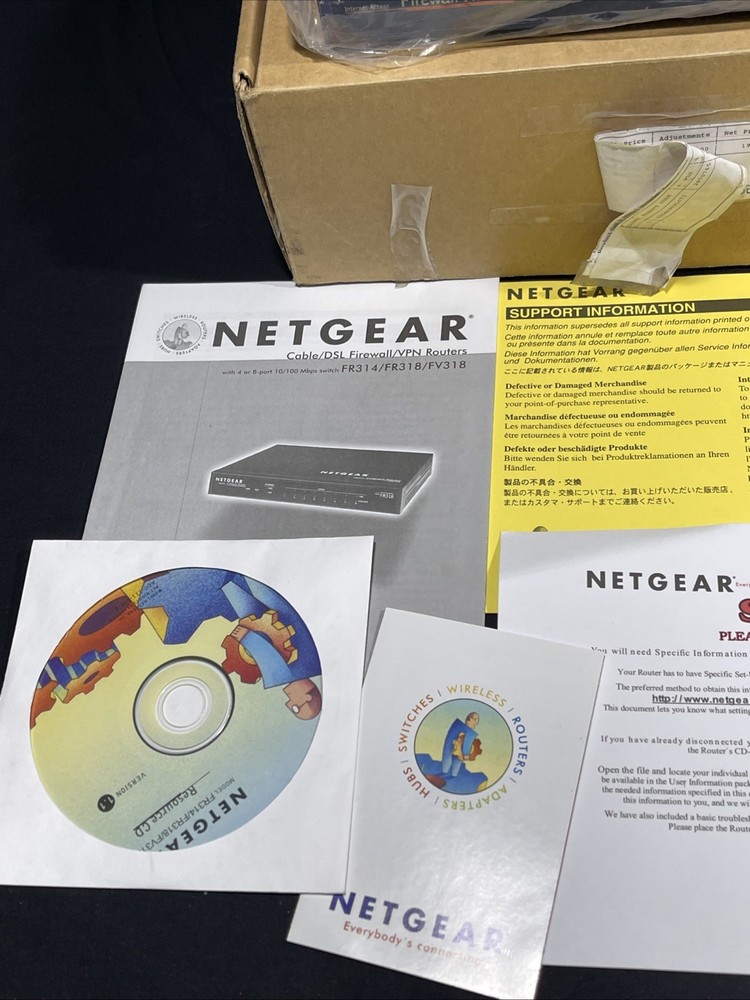 NETGEAR internet Access Firewall Router Model FR314