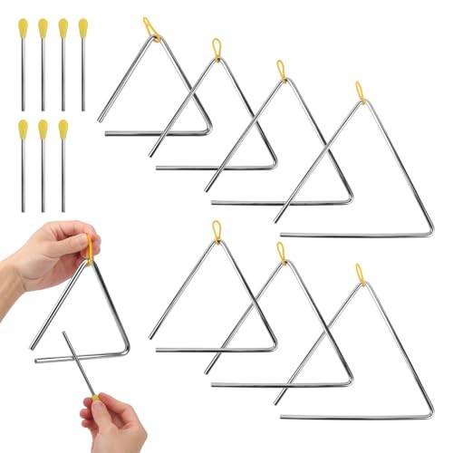 8 PCS Triangle Musical Percussion Instruments, Triangle Instrument with