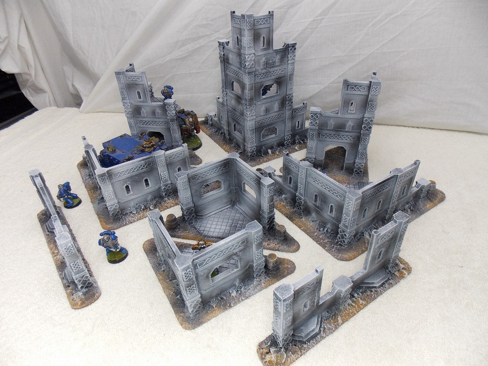 WARGAMING TERRAIN PAINTED, MEGA BUNDLE SET OF 9 PIECES