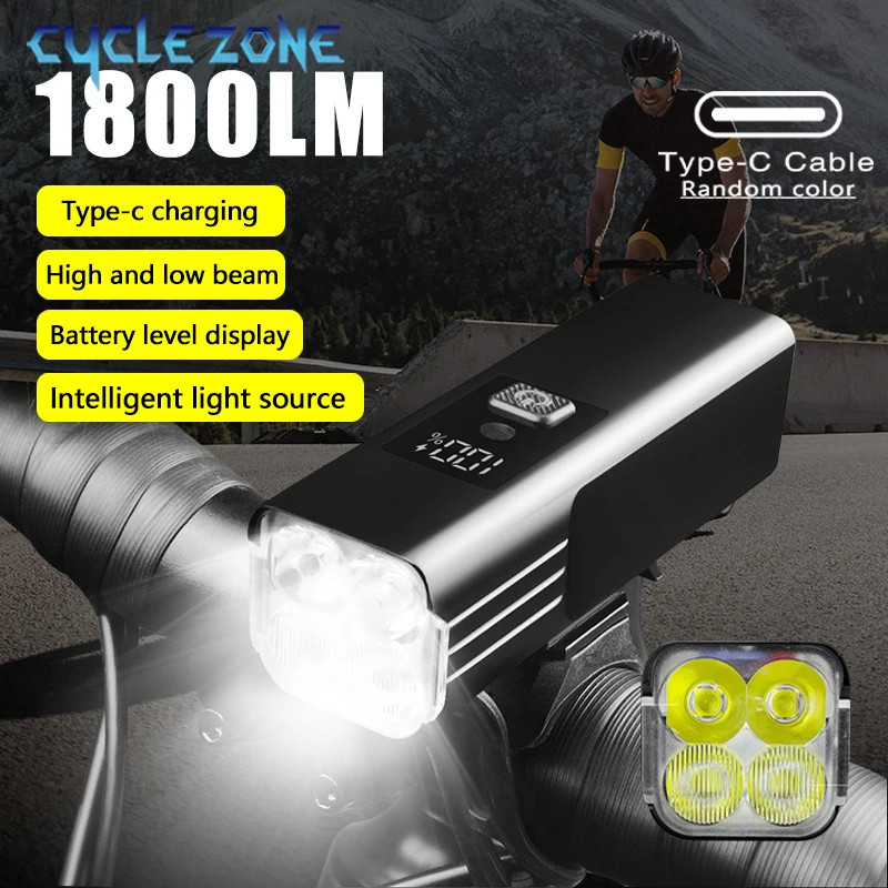 Intelligent Bicycle Front Lamp Smart Light Sensor Bike Handlebar Flashlight Alum