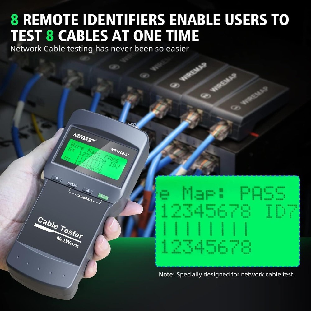 NOYAFA NF-8108M Network Cable Tester Wire Length Tester with 8 Remote Units