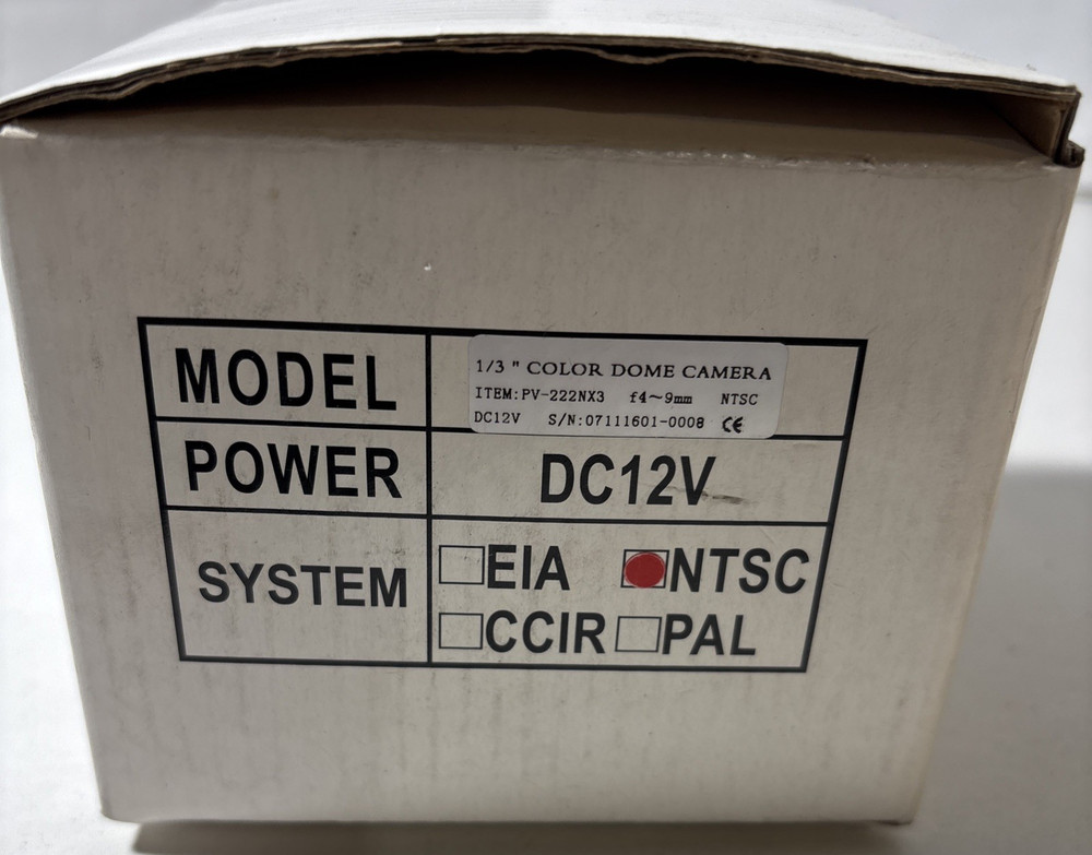 1/3" Color Dome Camera PV-222NX3