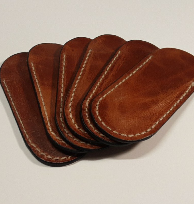 Leather Folding Knife Slip,Pull-up Leather Sheath Only