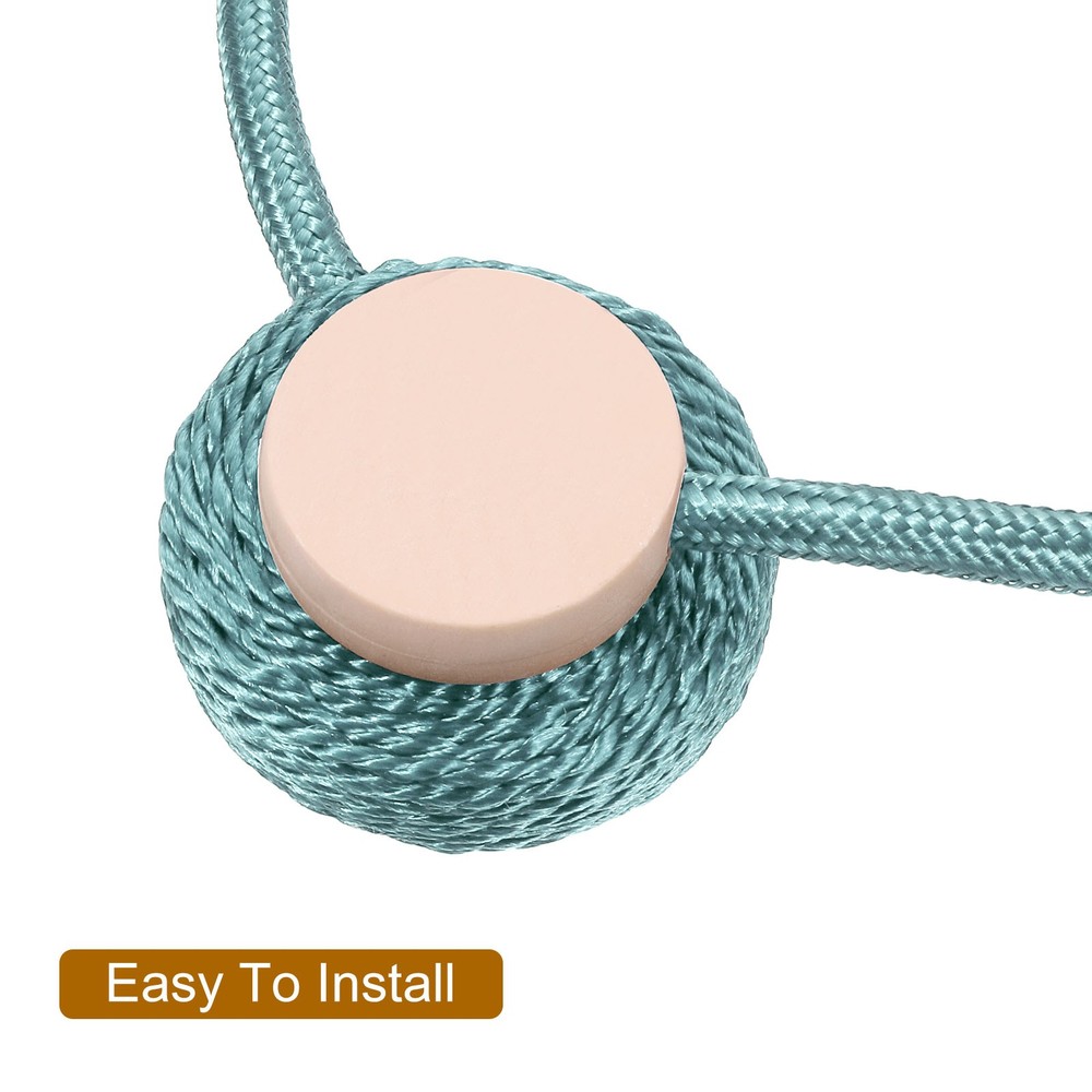 Curtain Tieback, 2 Pack Polyester Hand Woven Rope Magnetic Design Blue