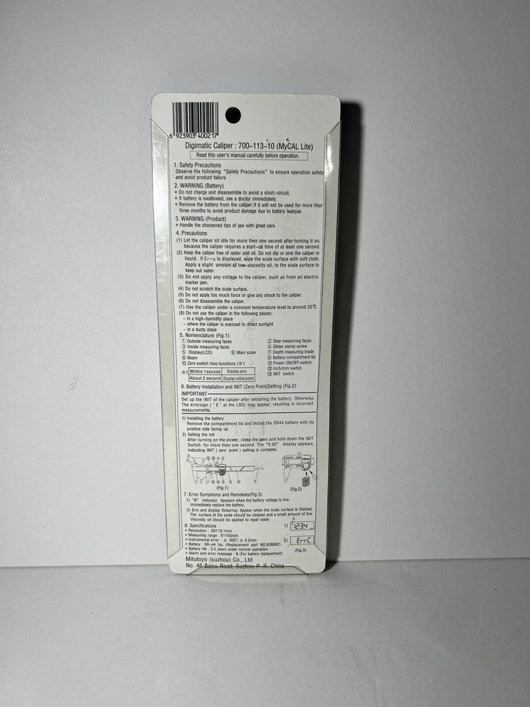 Mitutoyo MyCAL Lite Digital Caliper