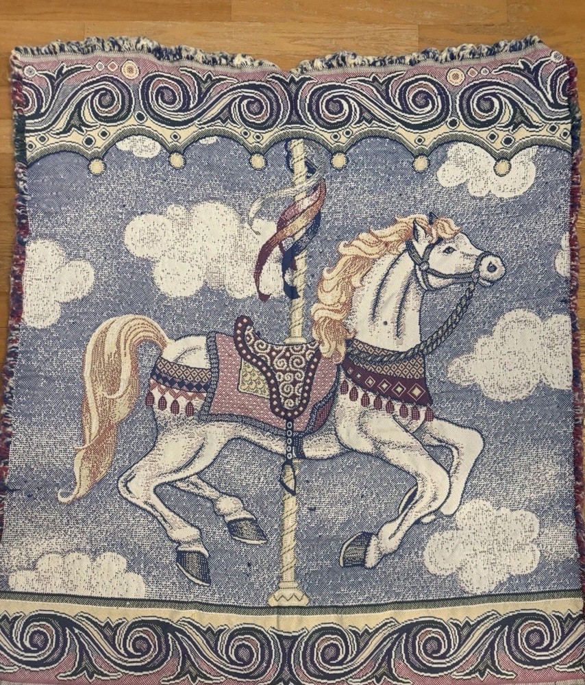 Beautiful Carousel Horse Throw Blanket