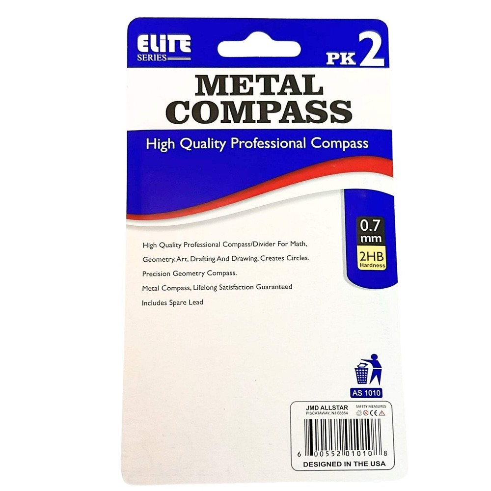 Premium Metal Compass with Extra Refill: 1 Pack