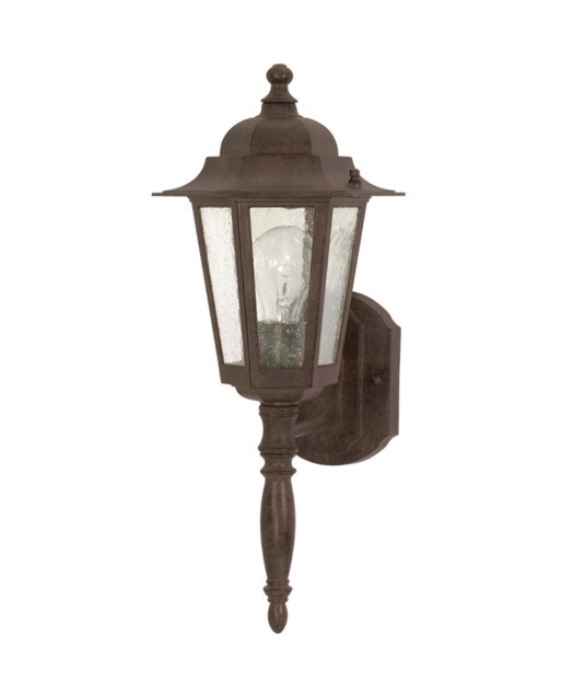 18" 1 Light Cornerstone Wall Lantern with Clear Seed Glass - SATCO-60-3471