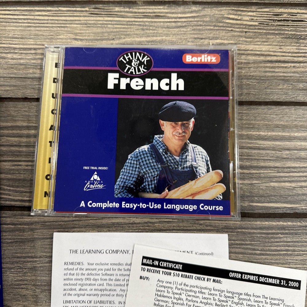 Think & Talk French Berlitz PC Program Software CD-Rom Version 2.0 1997