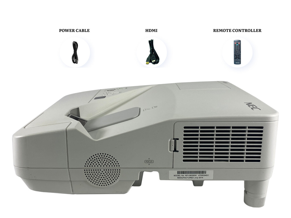 NEC NP-UM330W 3LCD Projector UST ECO Mode Widescreen Interactive HDMI w/Bundle