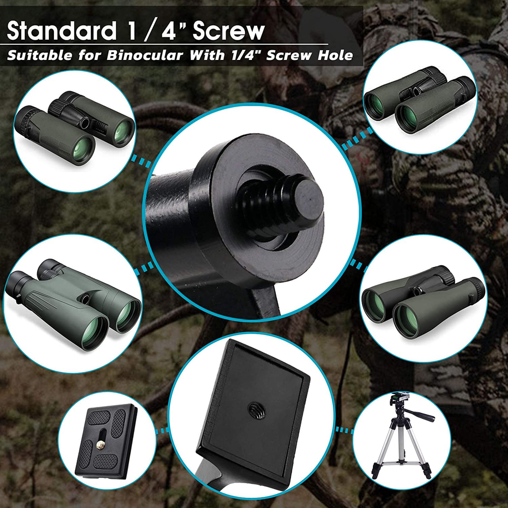 Binocular Tripod Adapter, Binocular Mount 1/4 Inch Threading Mount Aluminium,Tri