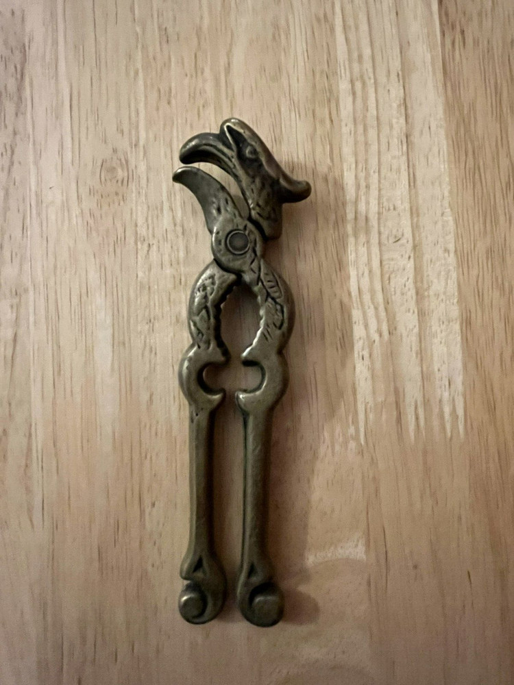 Vintage Eagle Bird Head Brass Nut Crab Cracker Bottle Opener Nutcracker