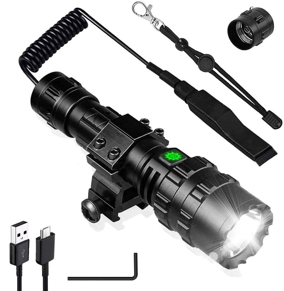 Tactical Flashlight with Picatinny Rails Mount and Pressure Switch,... Fast Ship