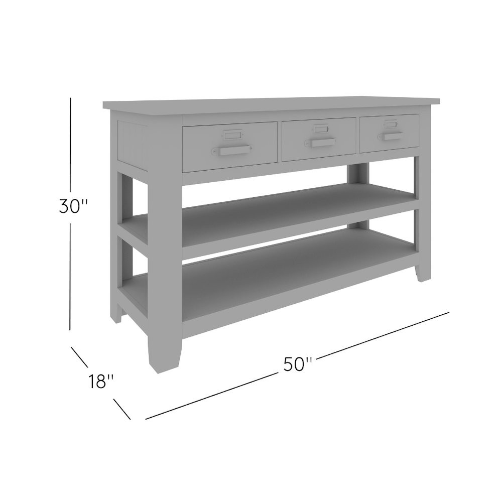 Cannon Valley Distressed Industrial 50" Sofa Table