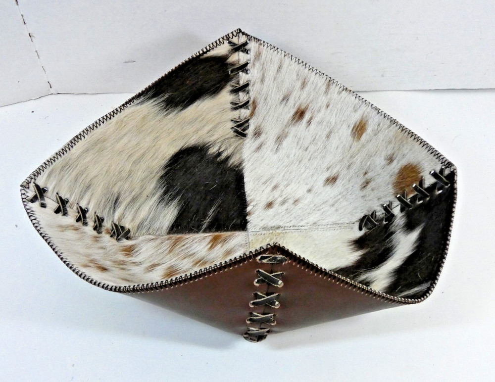 Cowhide Stitched Leather Bowl w Free Coaster