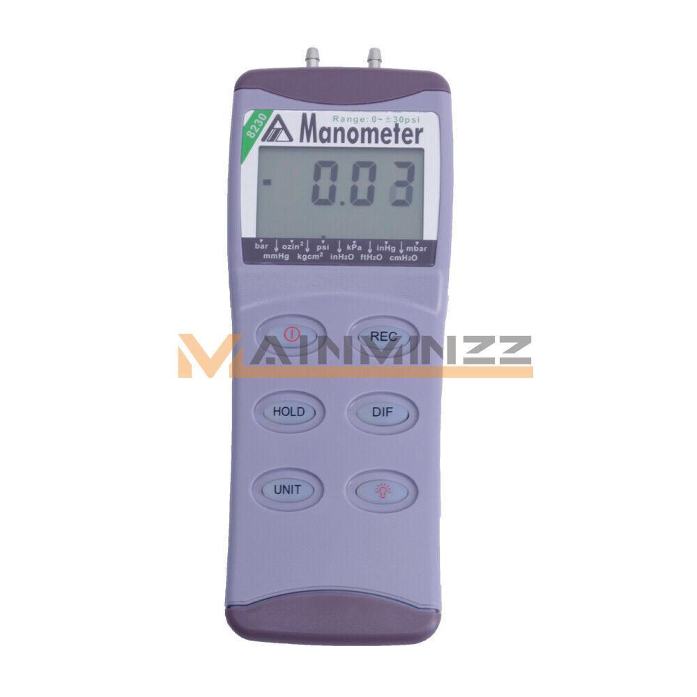 1pc AZ8230 Digital Differential Pressure Meter Manometer Range 0~30psi