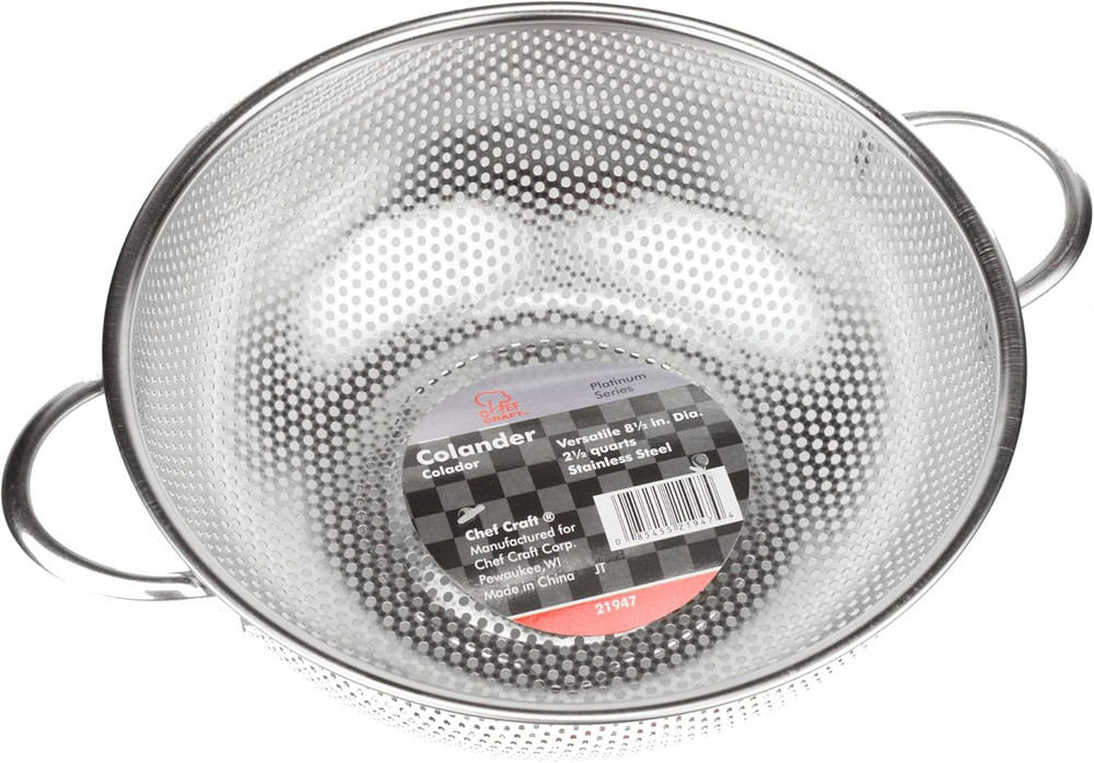 Select Micro-Perforated Colander, 2.5 Quart, Stainless Steel