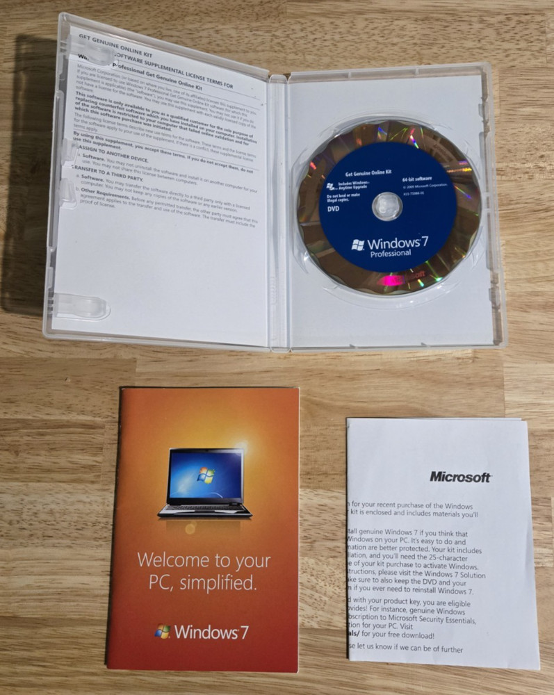 Microsoft Windows 7 Professional "Get Genuine" Kit - FULL RETAIL