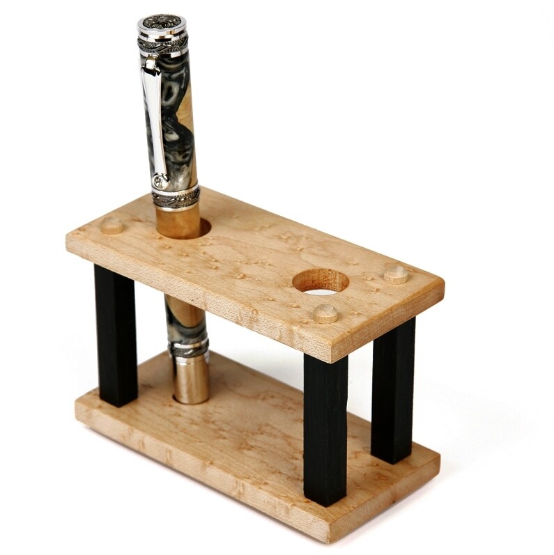 Lanier Pens - Maple and Ebony Upright Stand - 2 Pen