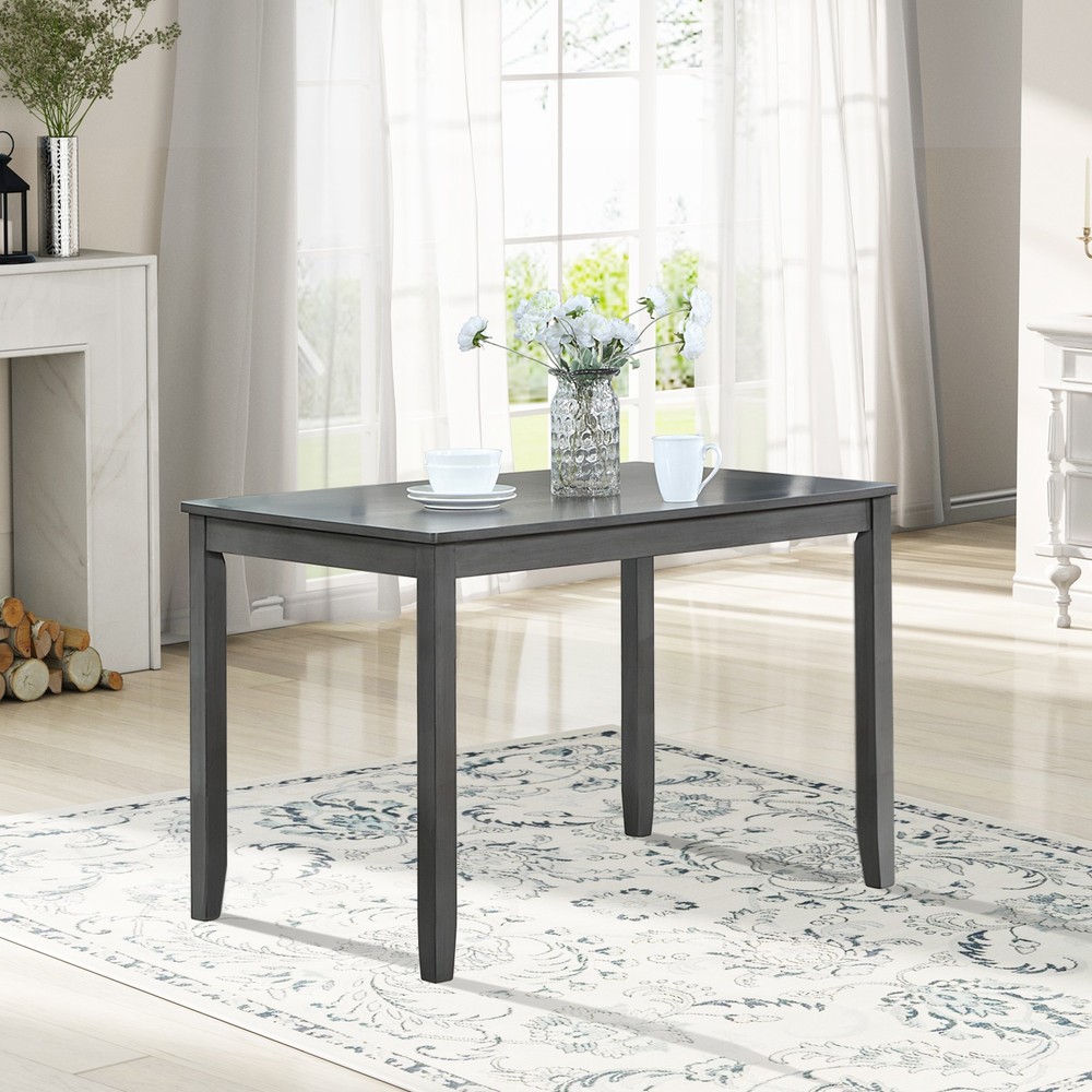 Wooden Dining Rectangular Table, Kitchen Table for Small Space, 4 Person Dinin