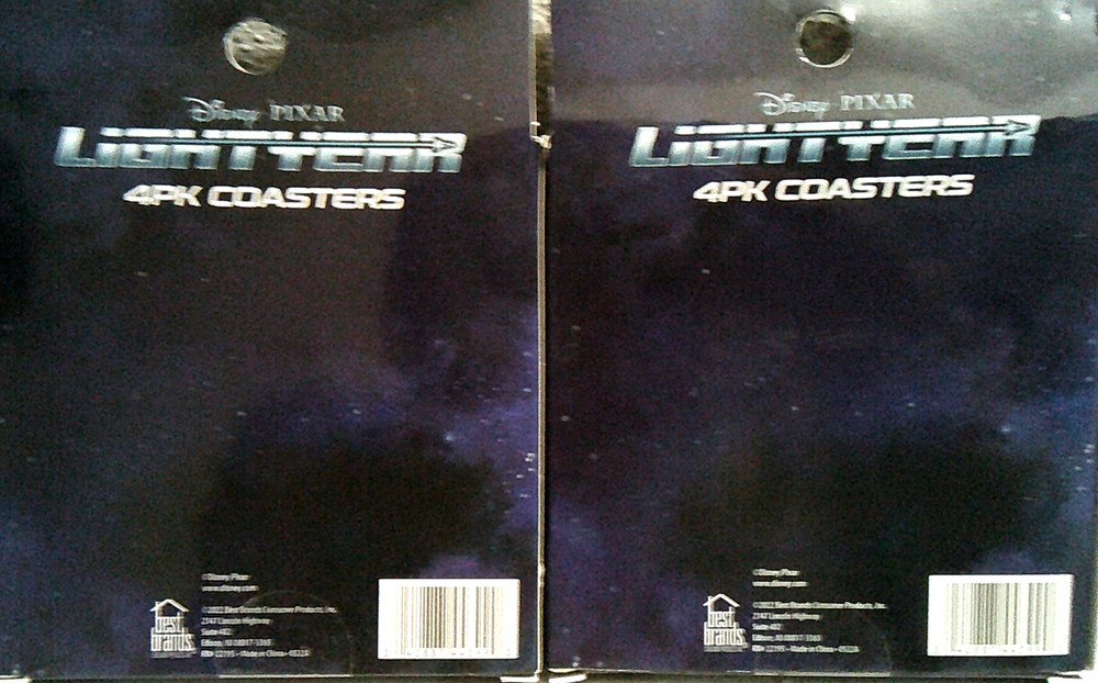 Disney Pixar Buzz Lightyear Two 4 Pack Coasters *New* Four Different Scenes