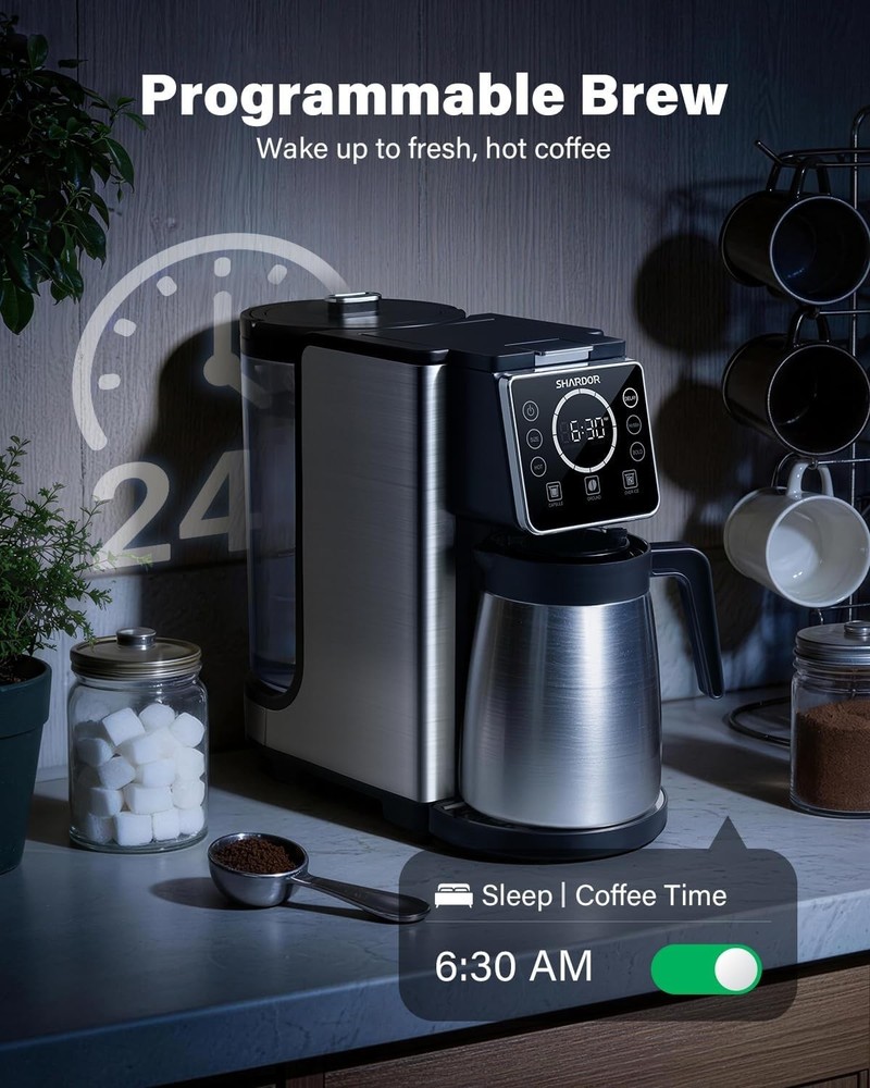 SHARDOR Programmable 5 Cup Drip Coffee Maker, Single Serve Hot & Iced Coffee Mac
