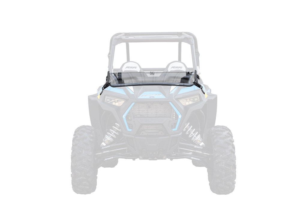 SuperATV Flip Down Scratch Resistant Windshield for Polaris RZR XP Turbo