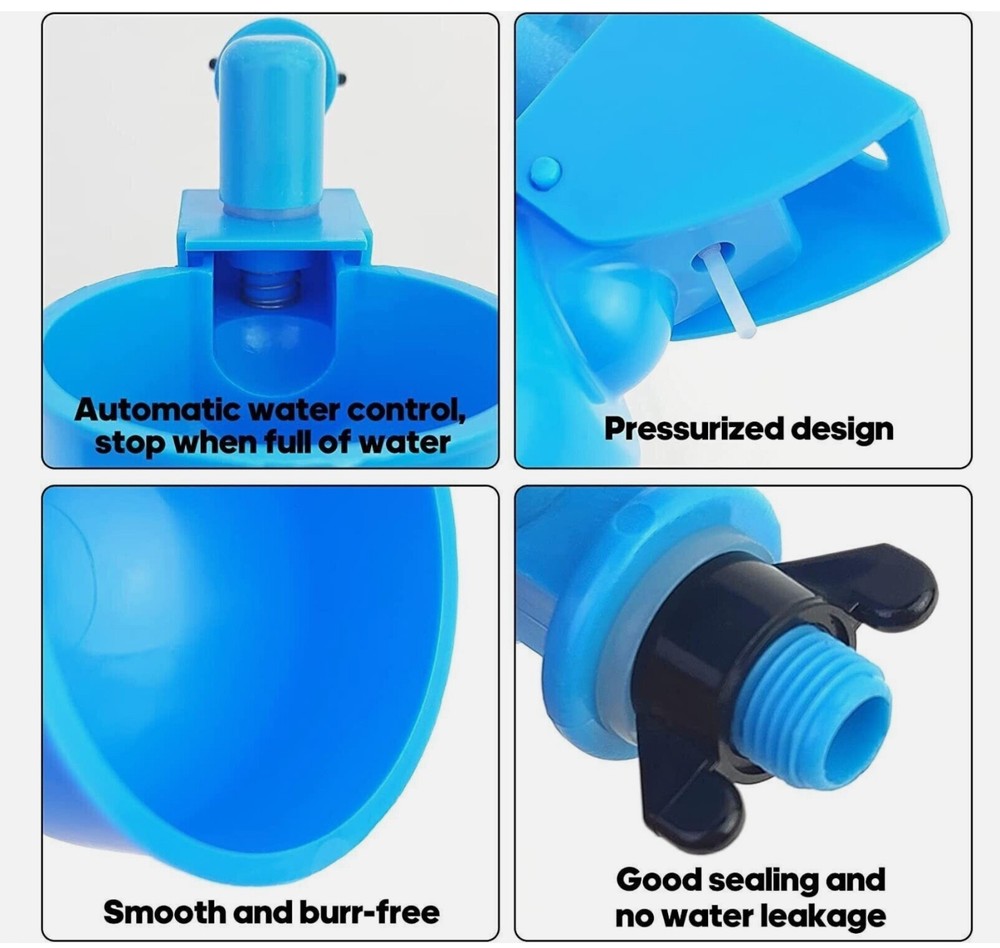 6 pack Automatic Water Cups Poultry Drinker Waterer Chicken Duck Quail Drinking