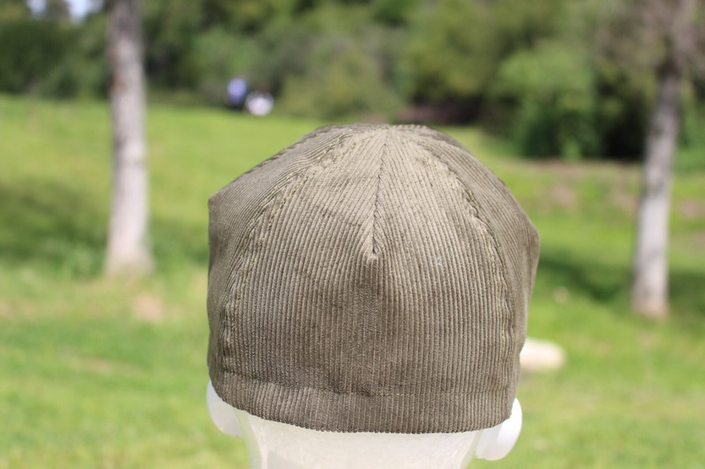 CYCLING CAP 4 PANEL CORDUROY OLIVE COLOR ANY SIZE HANDMADE