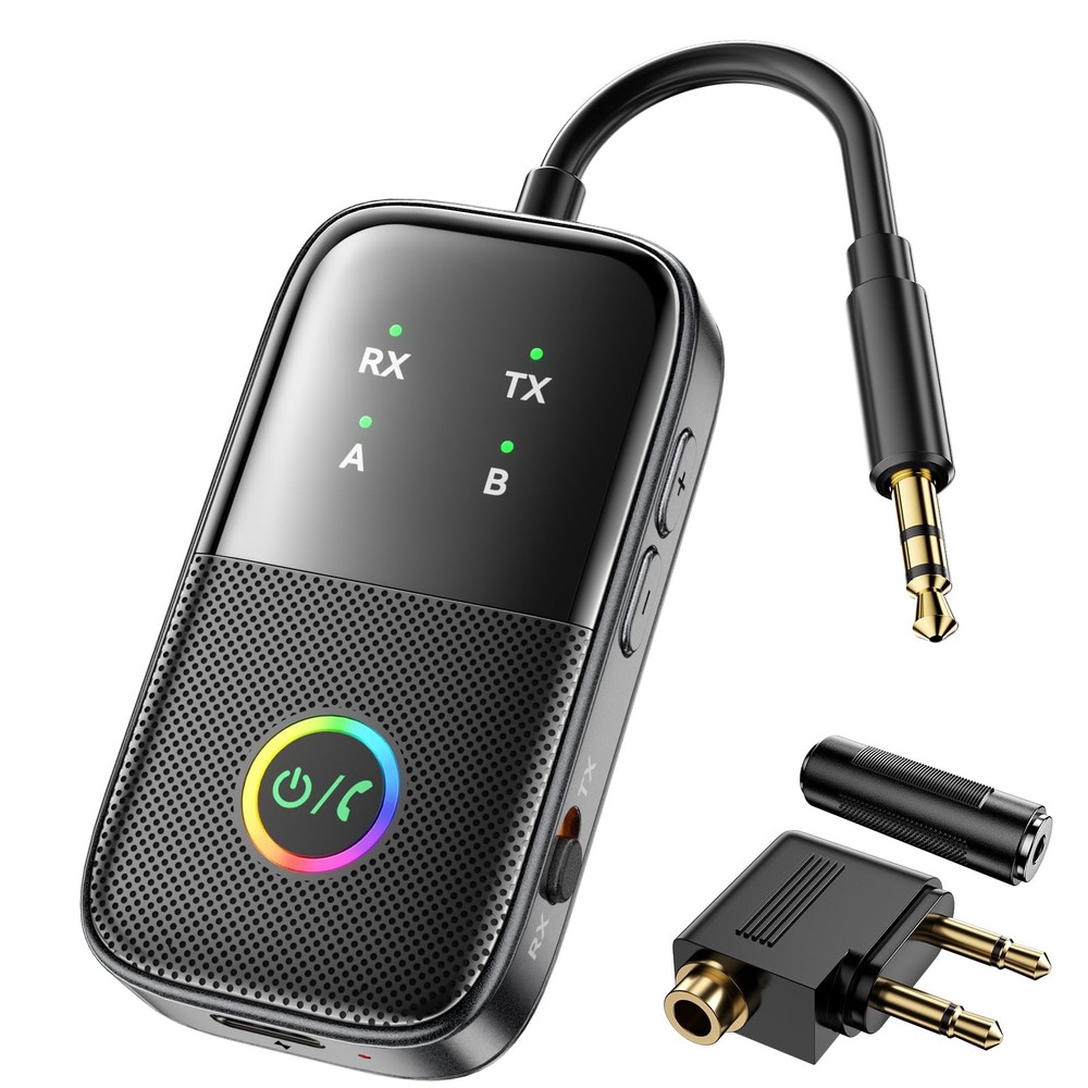 A5 Pro Bluetooth Transmitter Receiver,2-in-1 Airplane Bluetooth Adapter for A...