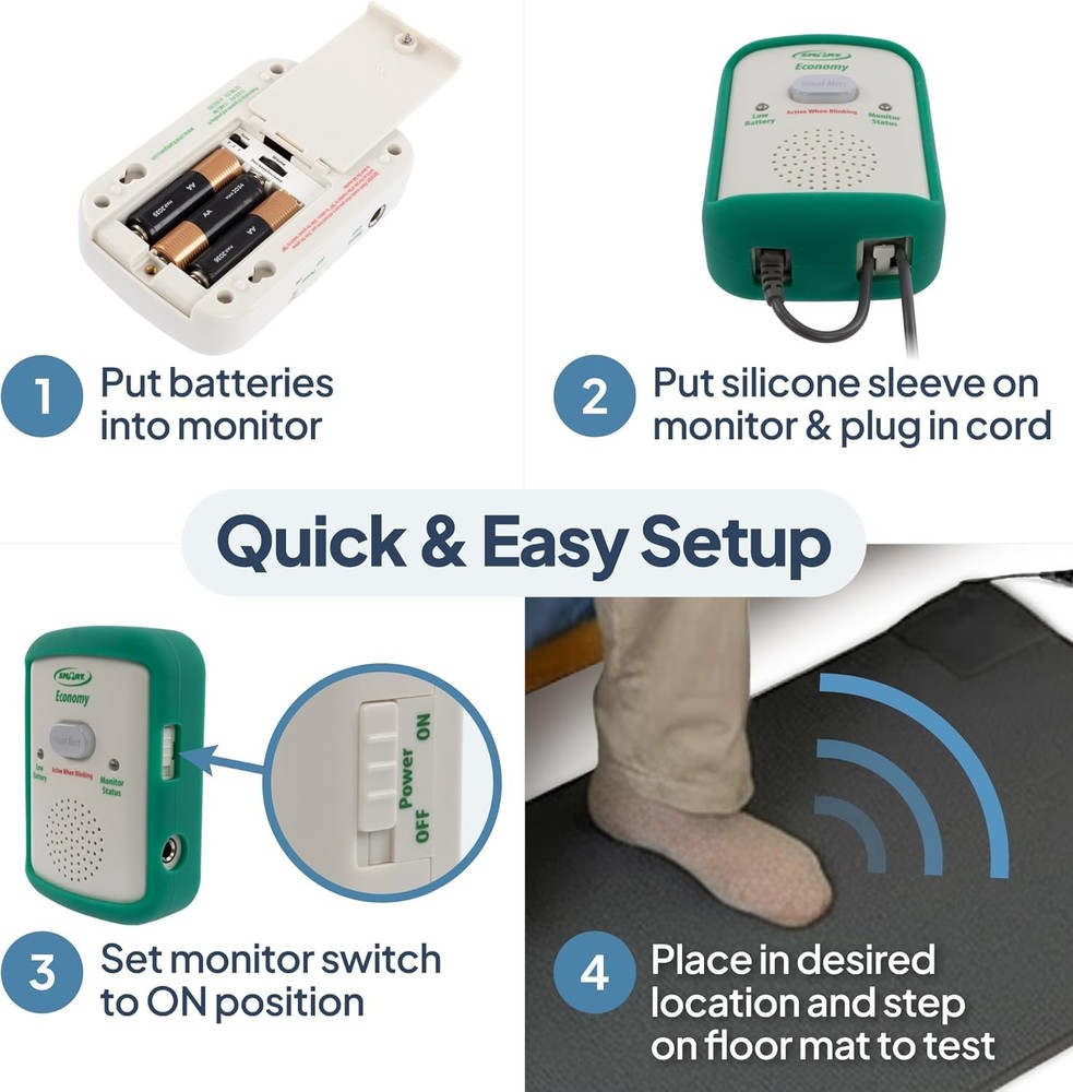 Floor Mat Exit Alarm for Seniors Fall Prevention Bed Exit Alert System