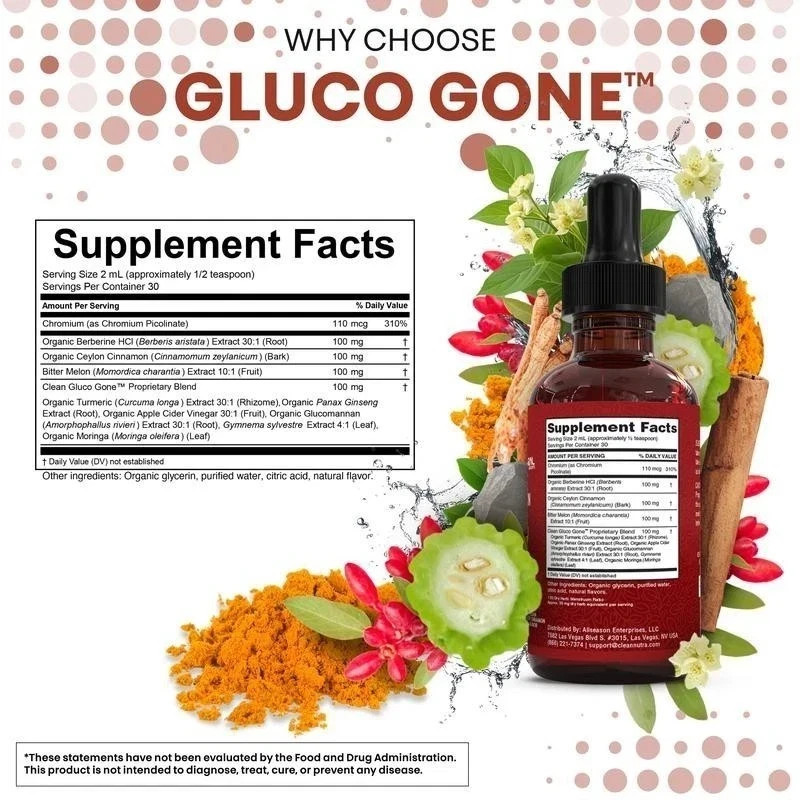Clean Nutra Berberine with Ceylon Cinnamon Supplement Liquid Drops