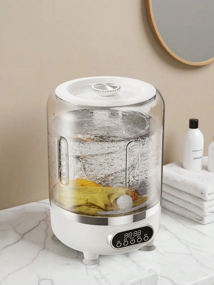 Portable Washing Machine Mini Washer with USB/DC Power & Battery White Compact