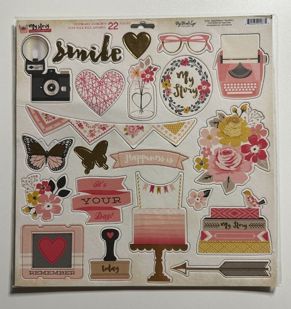 My Mind's Eye 12 x 12 Chipboard Elements-Variations Available-You Choose