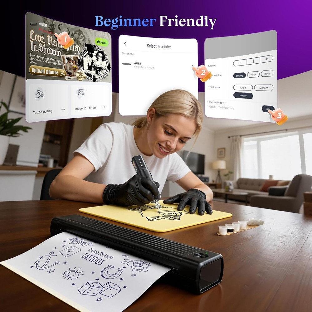 Phomemo Tattoo Stencil Printer Temporary Tattoo Printer for Beginners Practice
