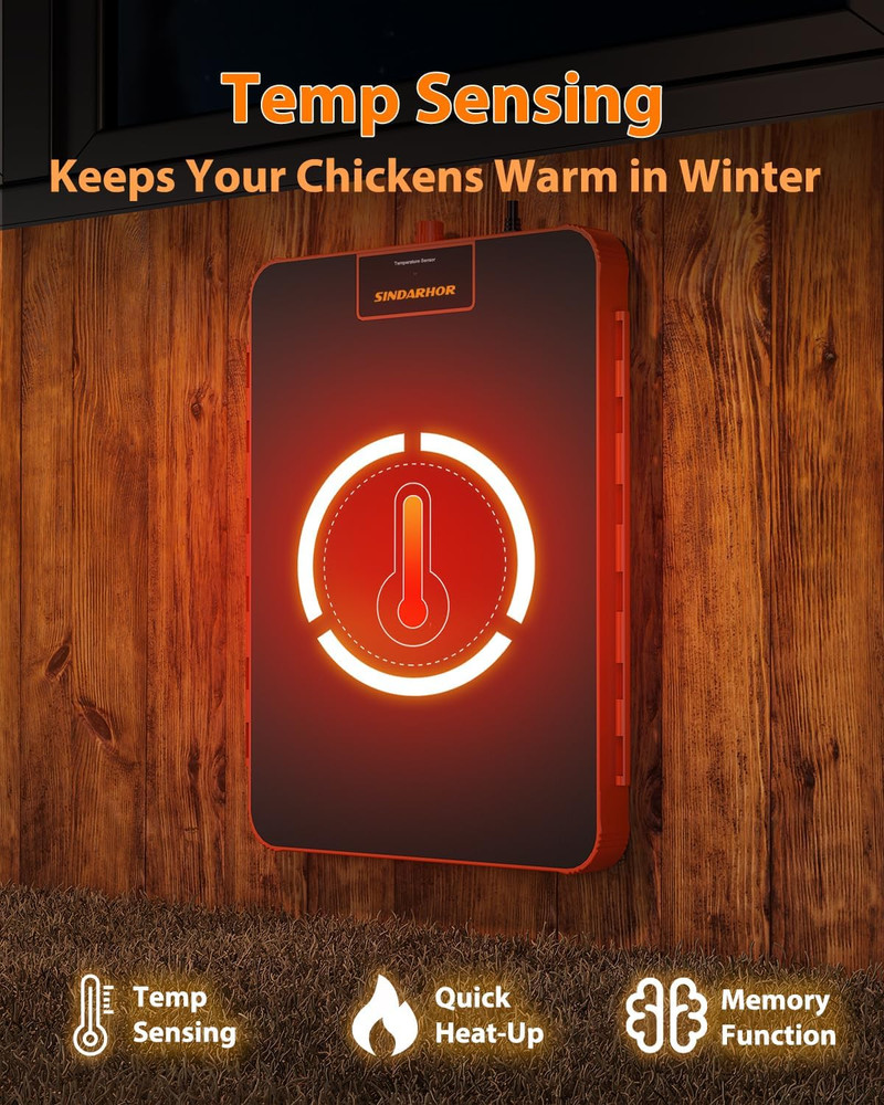 Smart Chicken Coop Heater - Chick Brooder Heat Plate with Temperature Sensor - H