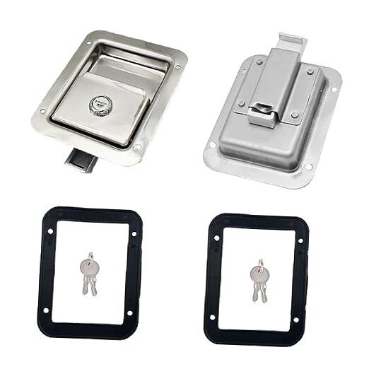 Pack Stainless Door Lock Heavy Duty Flush Mount Handle Latch for Trailer 2