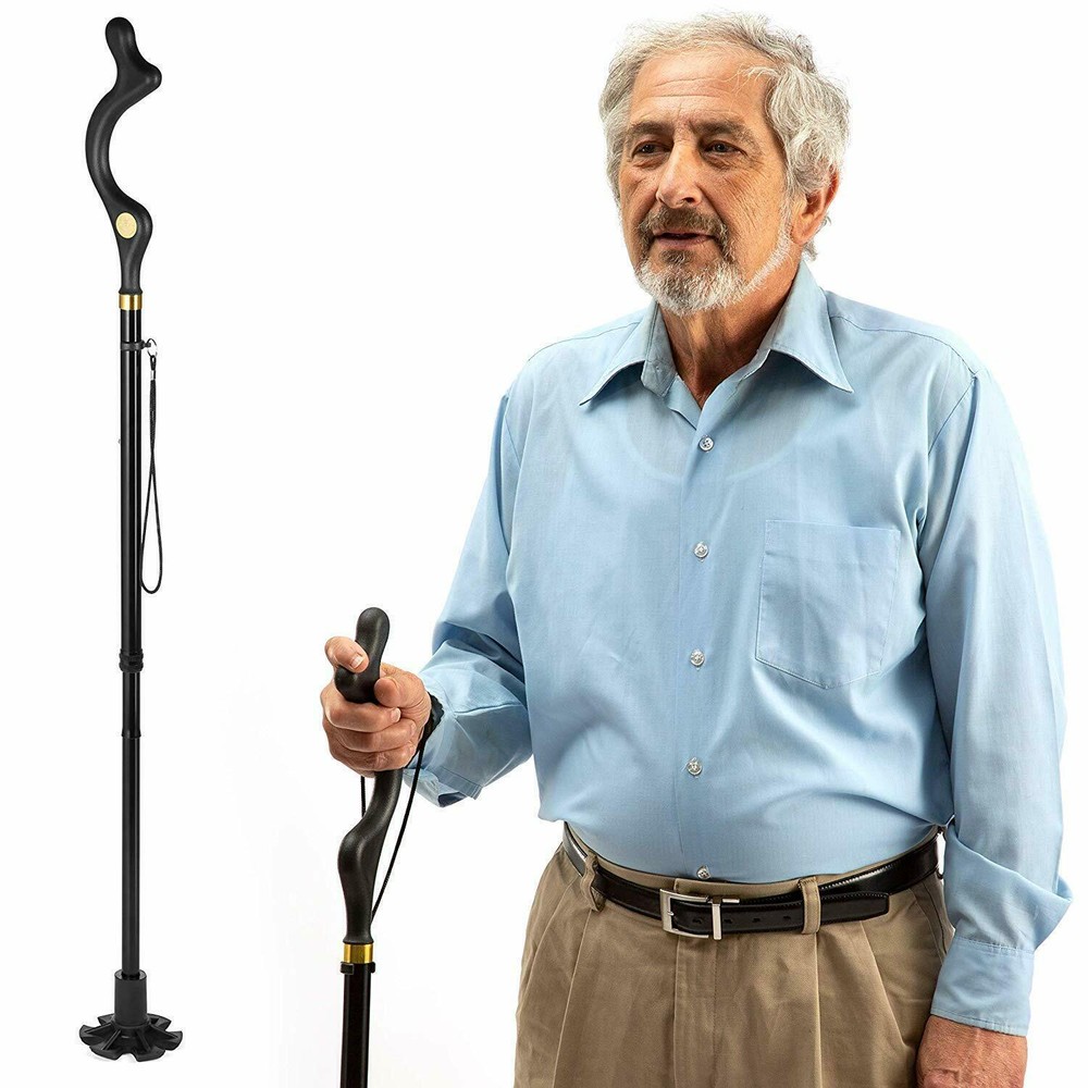 Adjustable Height, Foldable Straight Posture Walking Cane - US Trekking Pole