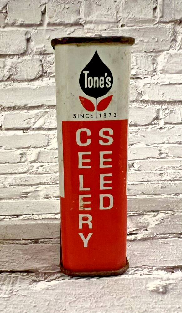 Vintage TONE'S Celery Seed Spice Tin 1 1/2 oz - Empty