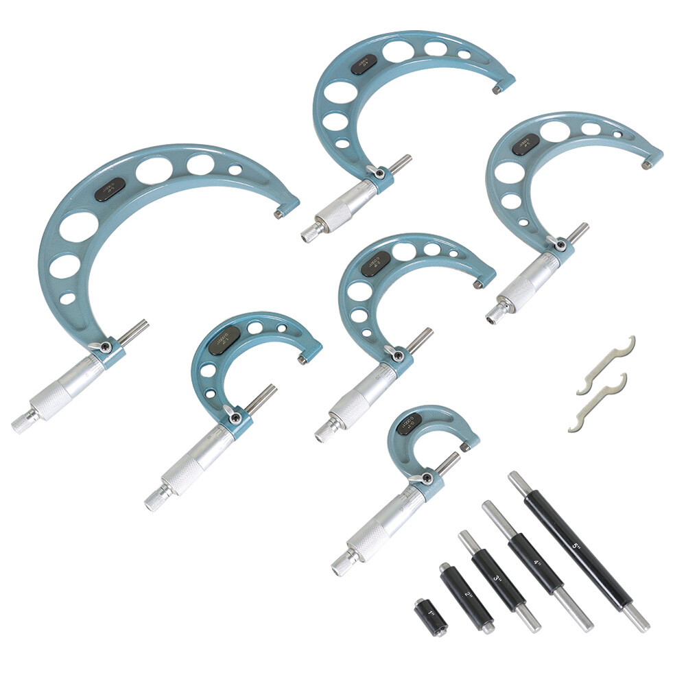 6Pcs Set 0.0001" Precision Outside Micrometer 0-6" Carbide Standards Set