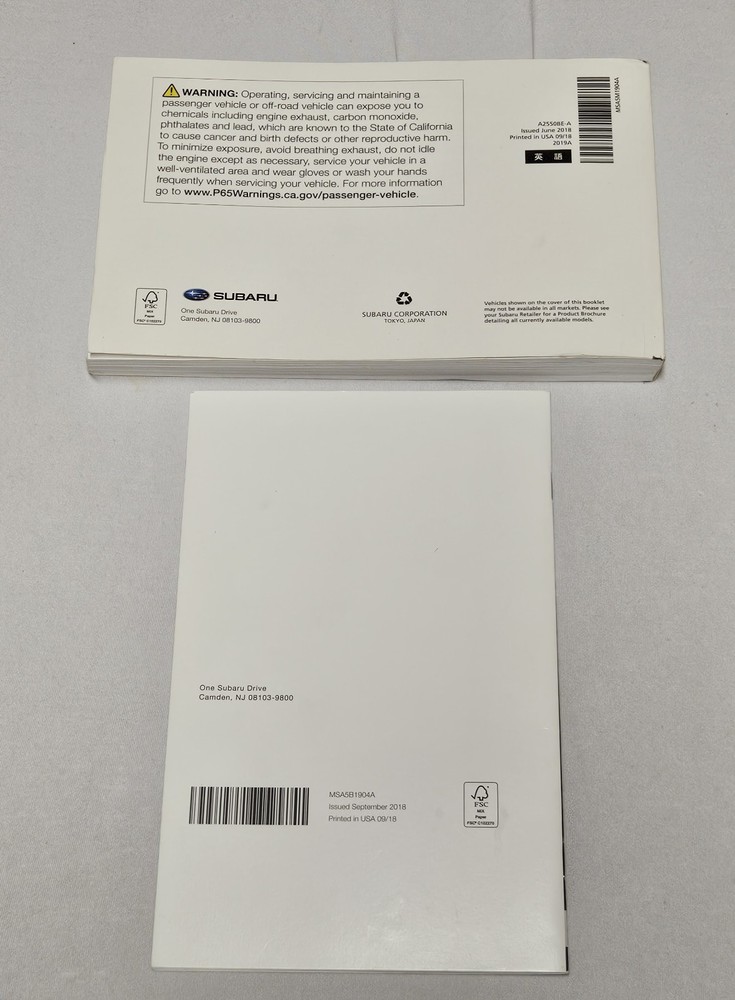 2019 Subaru Outback Owner's Manual & Quick Guide