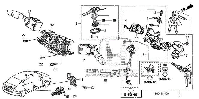 Genuine Honda Keyless Entry Transmitter 35111-SVA-306