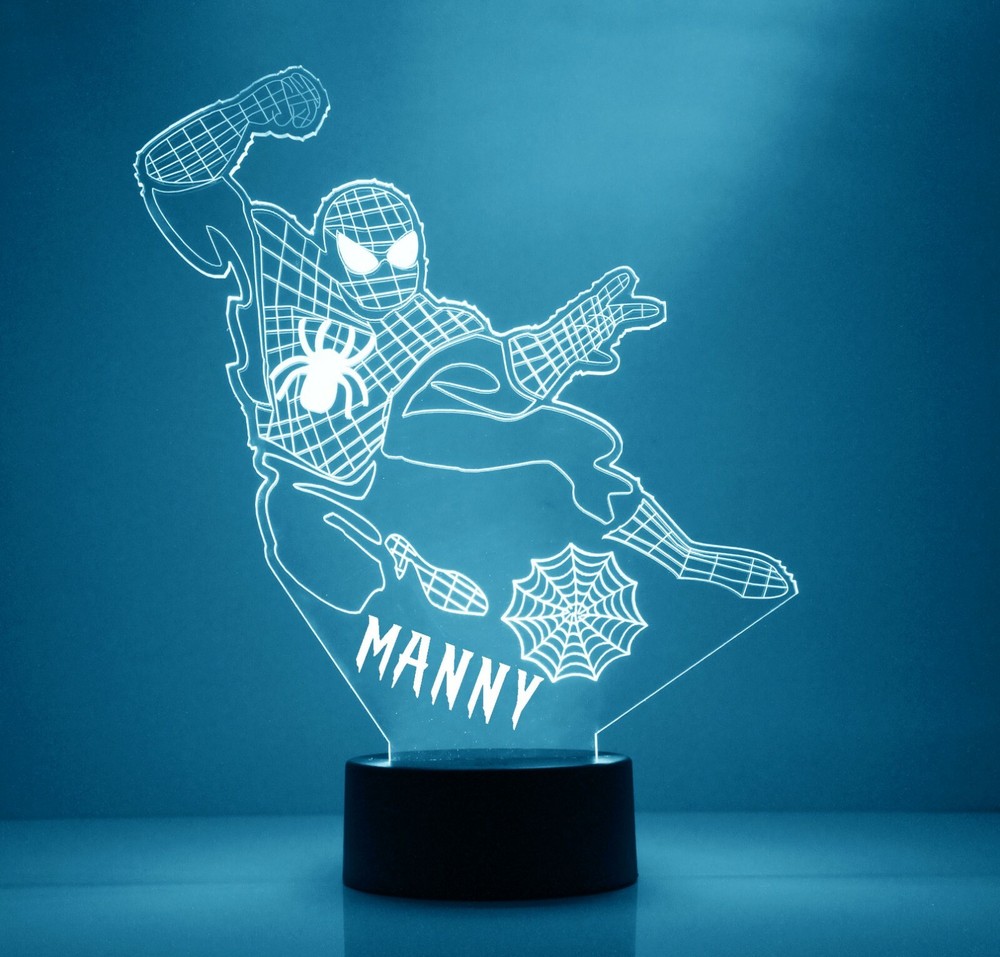 Spiderman Personalized FREE Superhero LED Night Light Lamp with Remote Control