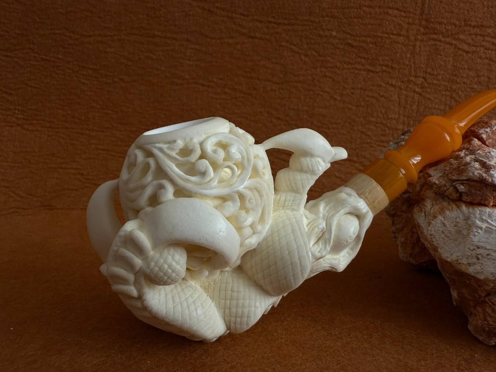 Hand Carved Eagle Claw and Egg Exclusive Design with Fitted Case