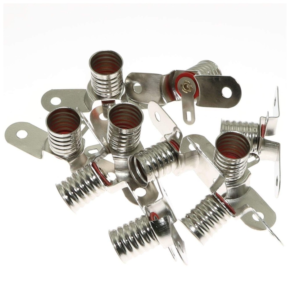 MEETOOT 10PCS E10 Mini LED Bulb Socket Student Physics Experiment Silver