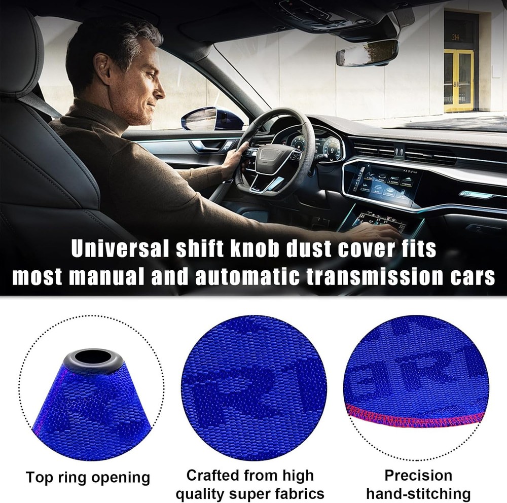 Car Shift Knob Dust Cover, Shift Boot Cover, Hyper Fabric Manual/A Color: Blue