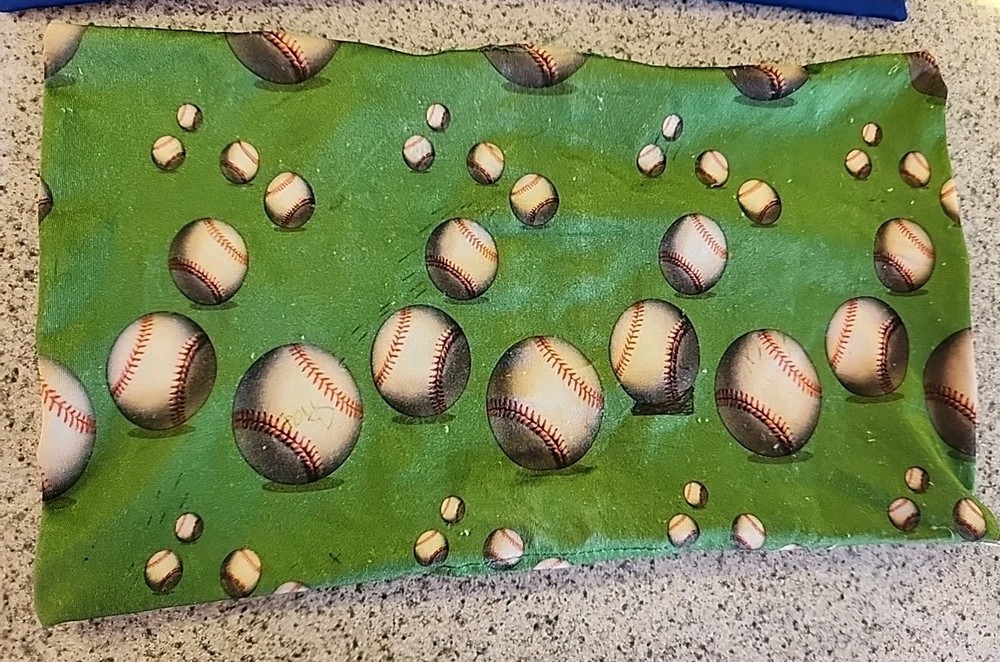 Lot of 4 ~ Stretchable Fabric School Book Covers ~ 3 Solid + Baseball